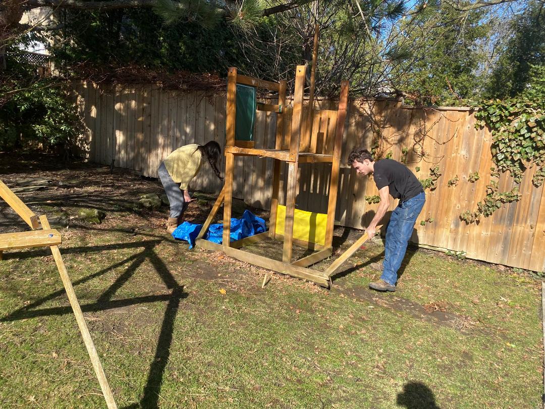 Deconstructing and Disposing of a backyard playground.
